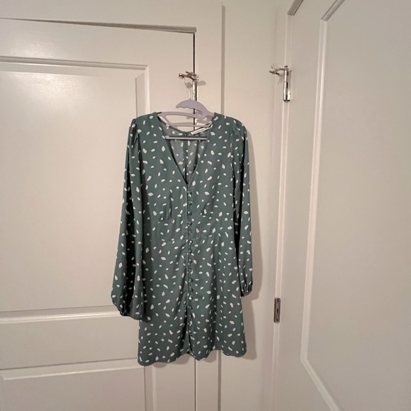 Abercrombie & Fitch Long-Sleeve Button-Through Mini Dress - Picture 2 of 4